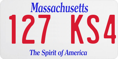 MA license plate 127KS4