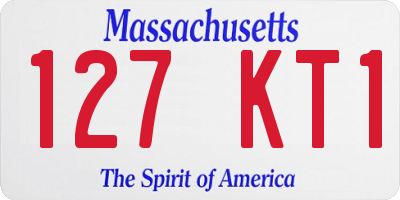 MA license plate 127KT1