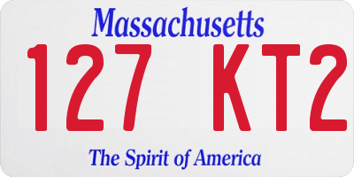 MA license plate 127KT2