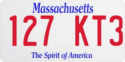 MA license plate 127KT3