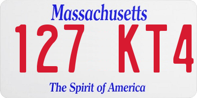 MA license plate 127KT4