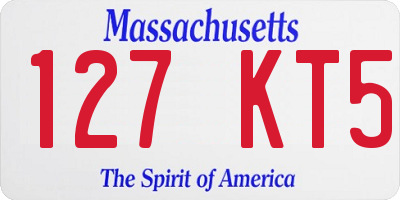 MA license plate 127KT5