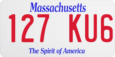 MA license plate 127KU6