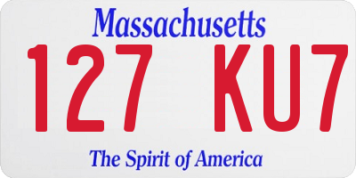MA license plate 127KU7