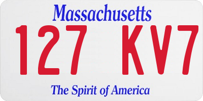 MA license plate 127KV7