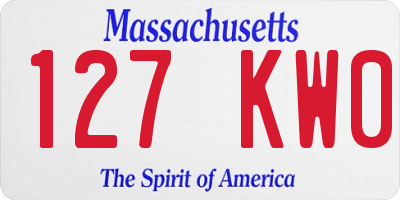 MA license plate 127KW0