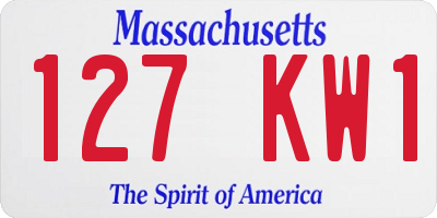 MA license plate 127KW1
