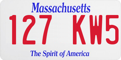 MA license plate 127KW5