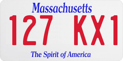 MA license plate 127KX1