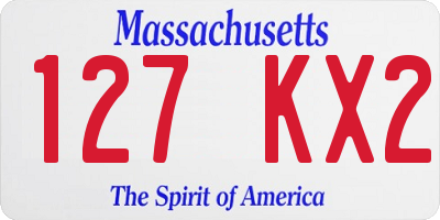 MA license plate 127KX2
