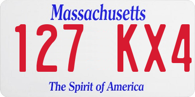 MA license plate 127KX4