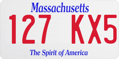 MA license plate 127KX5