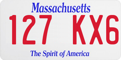 MA license plate 127KX6