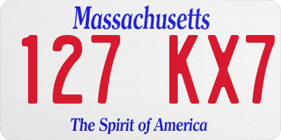 MA license plate 127KX7