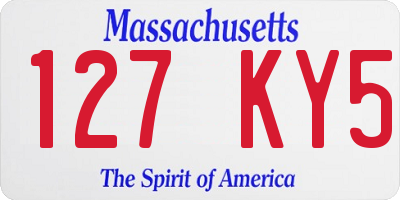 MA license plate 127KY5