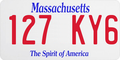 MA license plate 127KY6