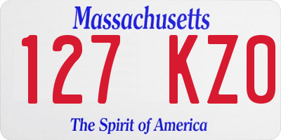 MA license plate 127KZ0