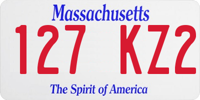 MA license plate 127KZ2