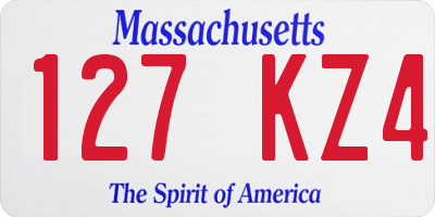 MA license plate 127KZ4
