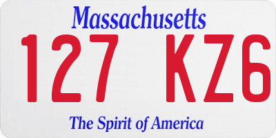 MA license plate 127KZ6