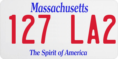 MA license plate 127LA2
