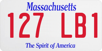 MA license plate 127LB1