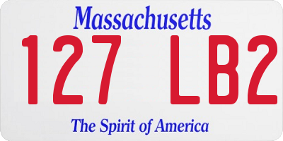 MA license plate 127LB2
