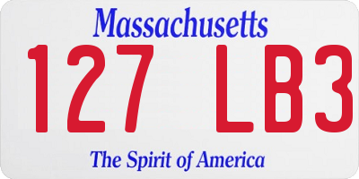 MA license plate 127LB3