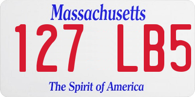 MA license plate 127LB5