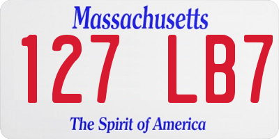MA license plate 127LB7