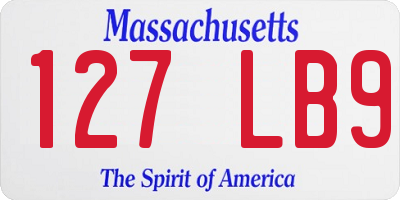 MA license plate 127LB9