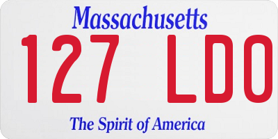 MA license plate 127LD0