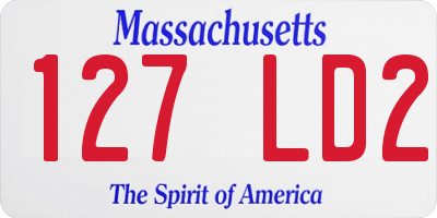 MA license plate 127LD2