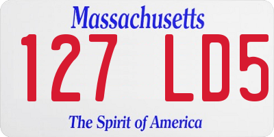 MA license plate 127LD5