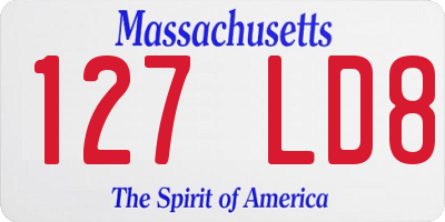 MA license plate 127LD8