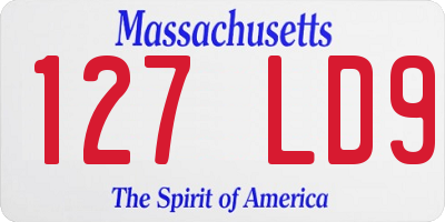 MA license plate 127LD9