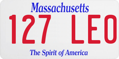 MA license plate 127LE0