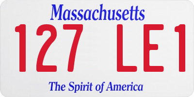 MA license plate 127LE1