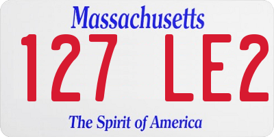 MA license plate 127LE2