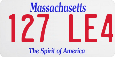 MA license plate 127LE4