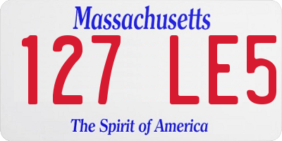 MA license plate 127LE5