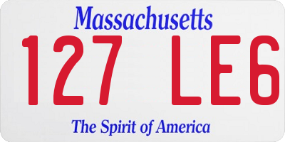 MA license plate 127LE6