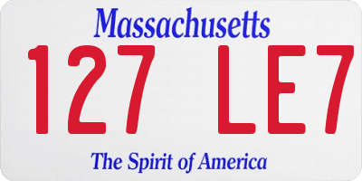 MA license plate 127LE7