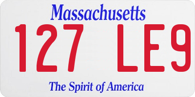 MA license plate 127LE9