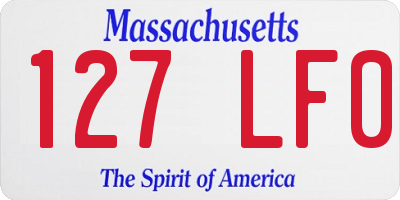 MA license plate 127LF0
