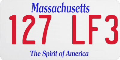 MA license plate 127LF3