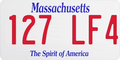 MA license plate 127LF4