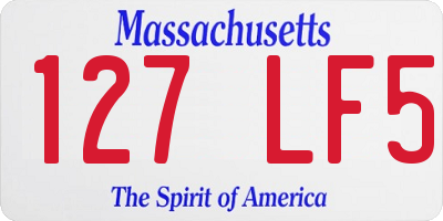 MA license plate 127LF5
