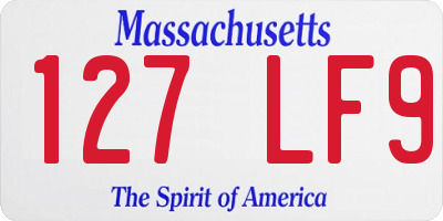 MA license plate 127LF9