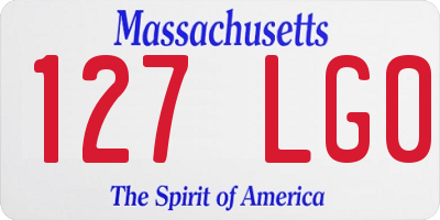 MA license plate 127LG0